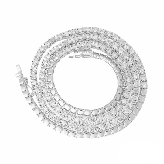 14Kt Gold 2.55 Ct 18 Inch Diamond Tennis Necklace