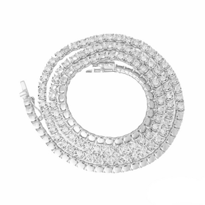 14Kt Gold 2.55 Ct 18 Inch Diamond Tennis Necklace