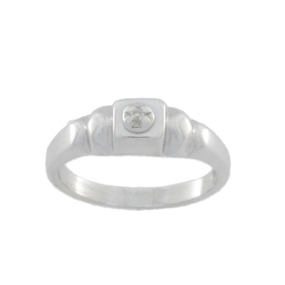 Natural Diamond Ring .925 Sterling Silver