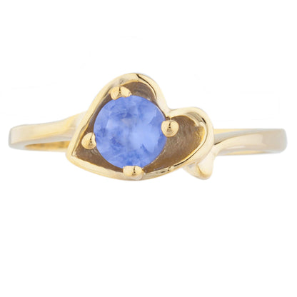 14Kt Gold Tanzanite Round Heart Ring