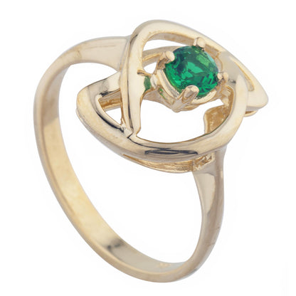 14Kt Gold Emerald Infinity Design Ring