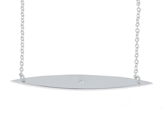 CZ Bar Design Pendant .925 Sterling Silver