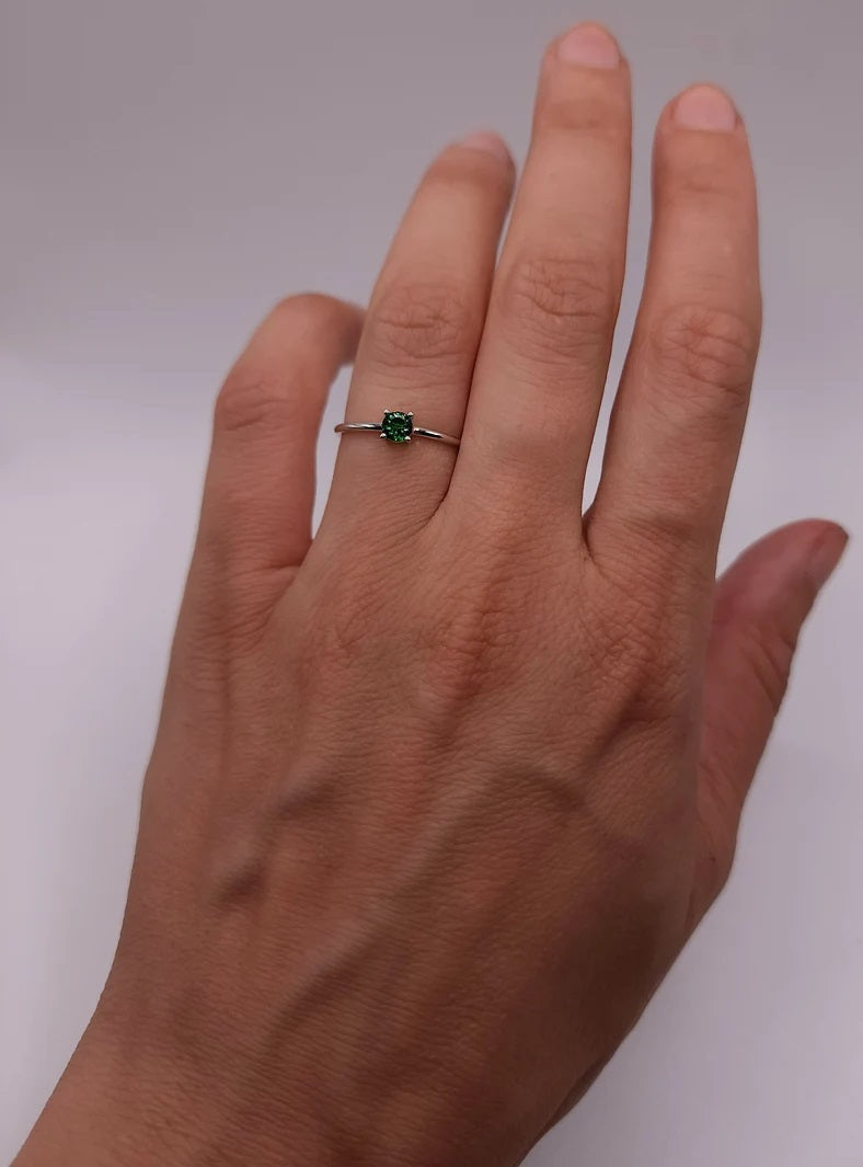 14Kt Gold Emerald Round Ring