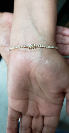 14Kt Gold 2 Ct Lab Grown Diamond Tennis Bracelet