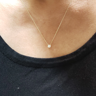 14Kt Gold 0.30 Ct Lab Grown Diamond Solitaire Pendant