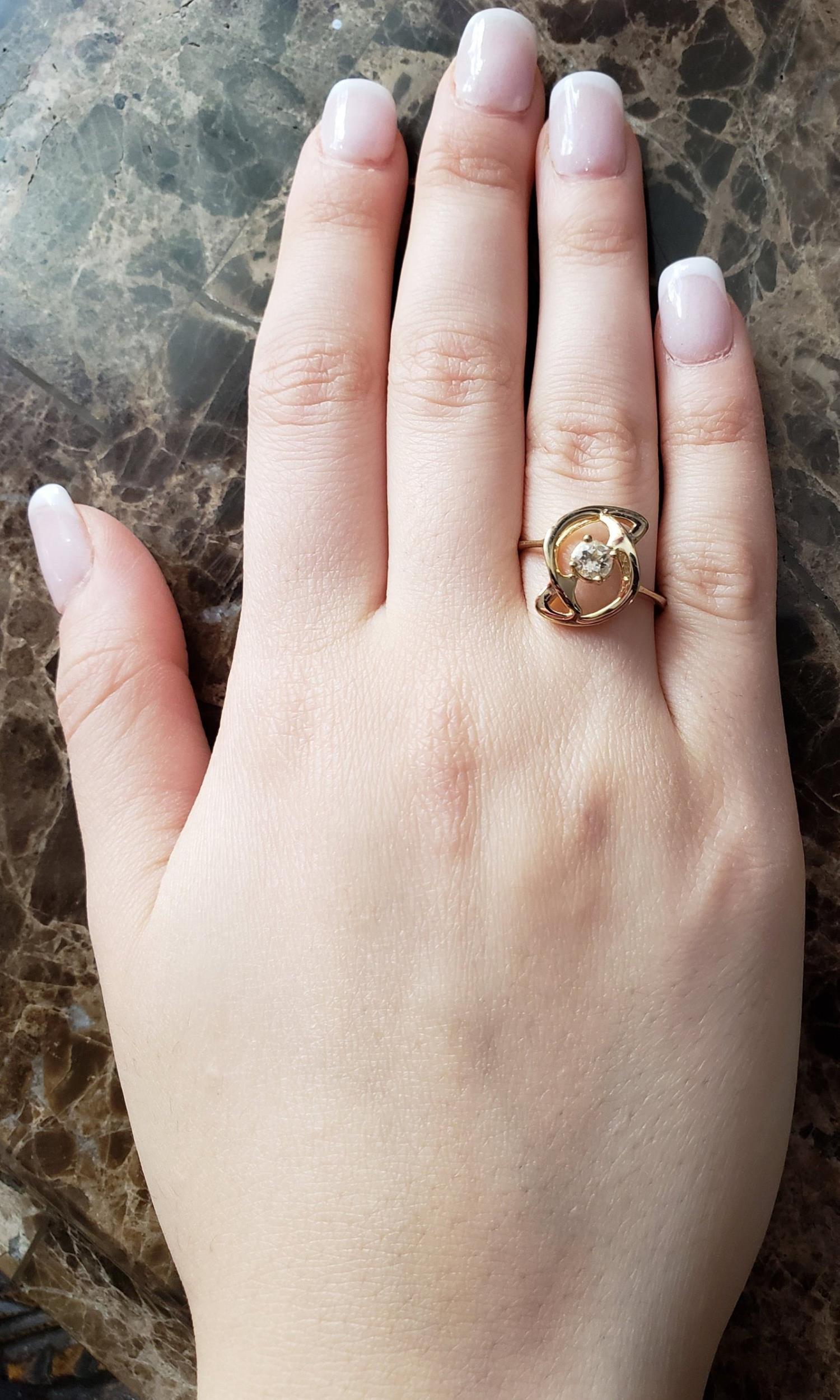 14Kt Gold Zirconia Infinity Design Ring