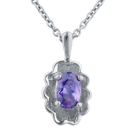 0.50 Ct Alexandrite Oval Design Pendant .925 Sterling Silver