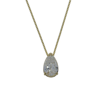 14Kt Gold Zirconia Teardrop Necklace Pendant