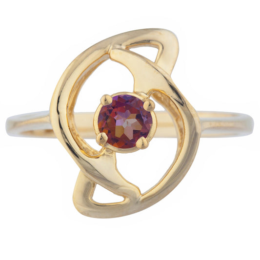 14Kt Gold Natural Ecstasy Mystic Topaz Infinity Design Ring