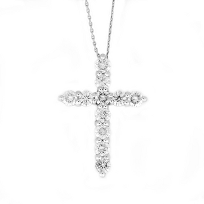 14Kt Gold 1 Ct Genuine Natural Diamond Cross Pendant Necklace