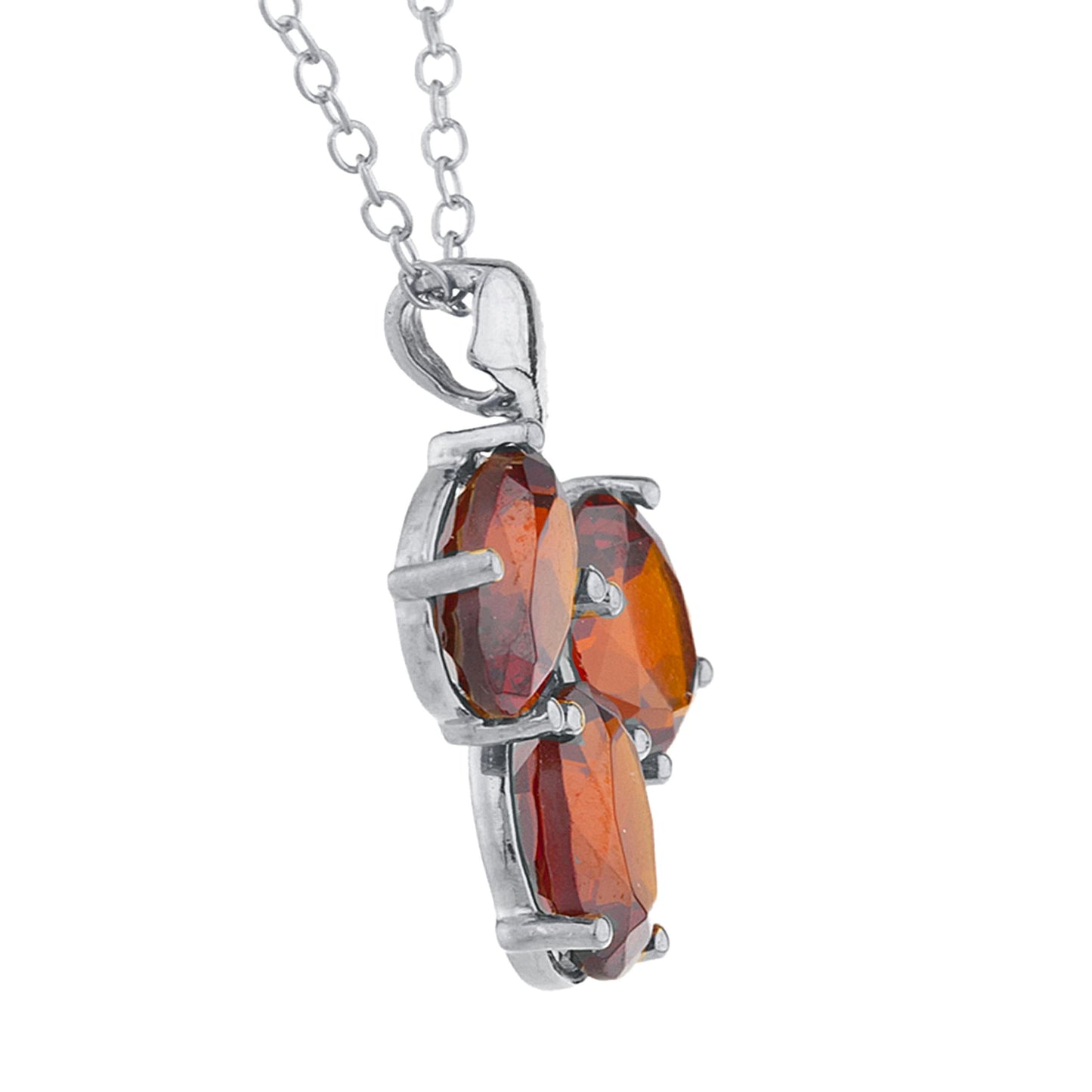 4.5 Ct Garnet Oval Design Pendant .925 Sterling Silver