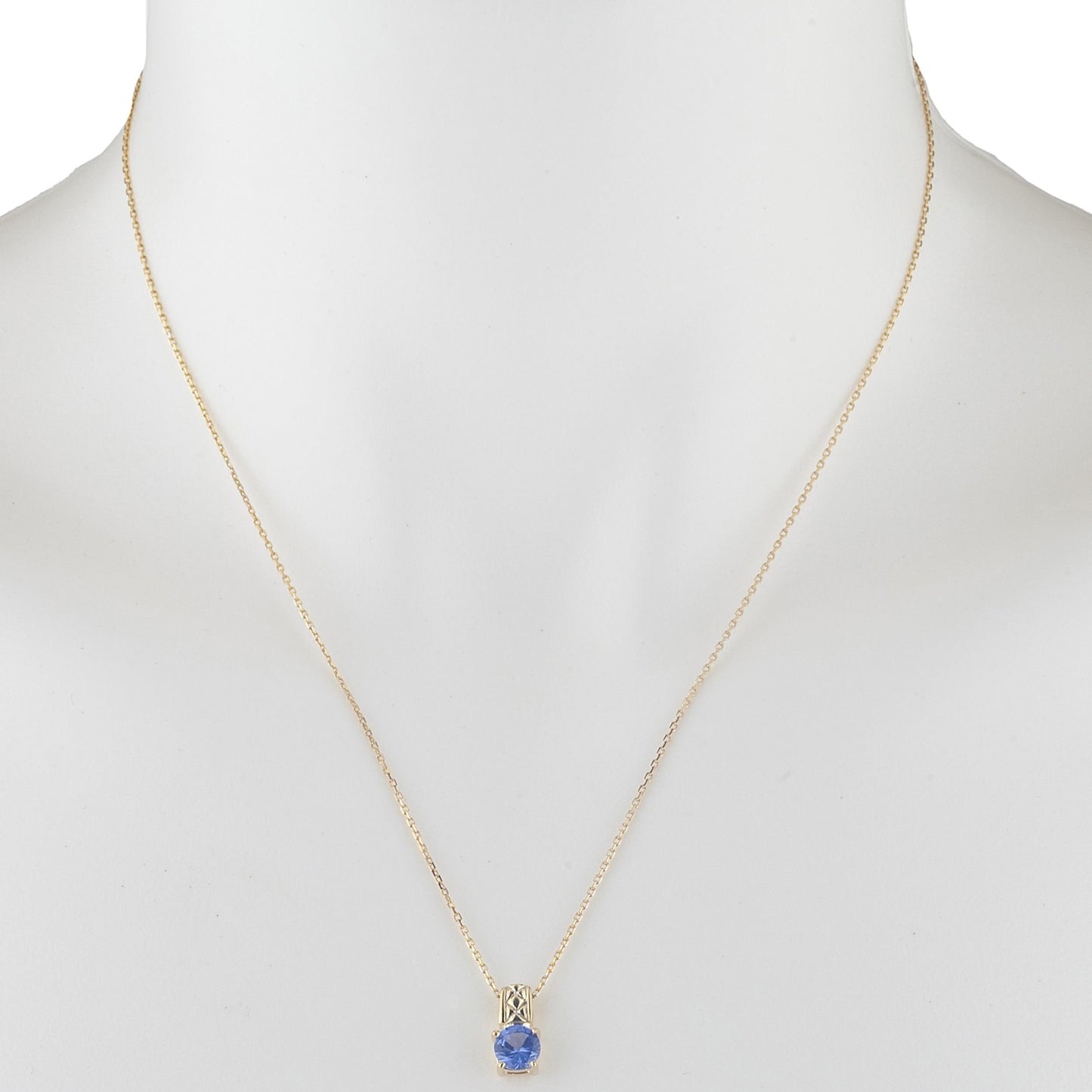 14Kt Yellow Gold Plated Tanzanite Round Design Pendant