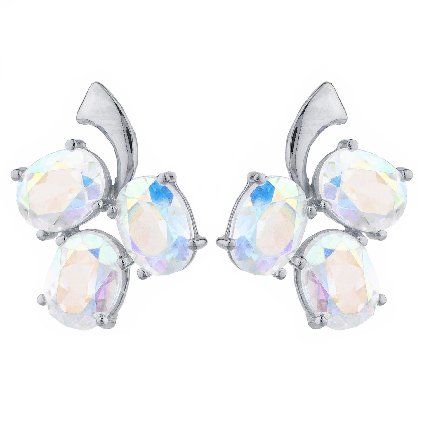 9 Ct Natural Mercury Mist Mystic Topaz Oval Design Stud Earrings .925 Sterling Silver