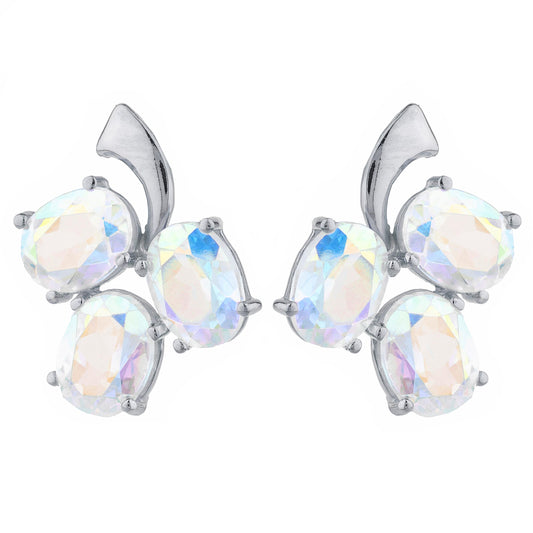 9 Ct Natural Mercury Mist Mystic Topaz Oval Design Stud Earrings .925 Sterling Silver