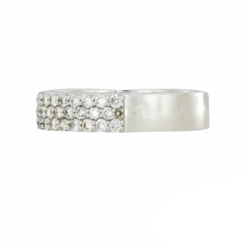 14Kt Gold 0.80 Ct Diamond Micro Pave Wedding Band Ring