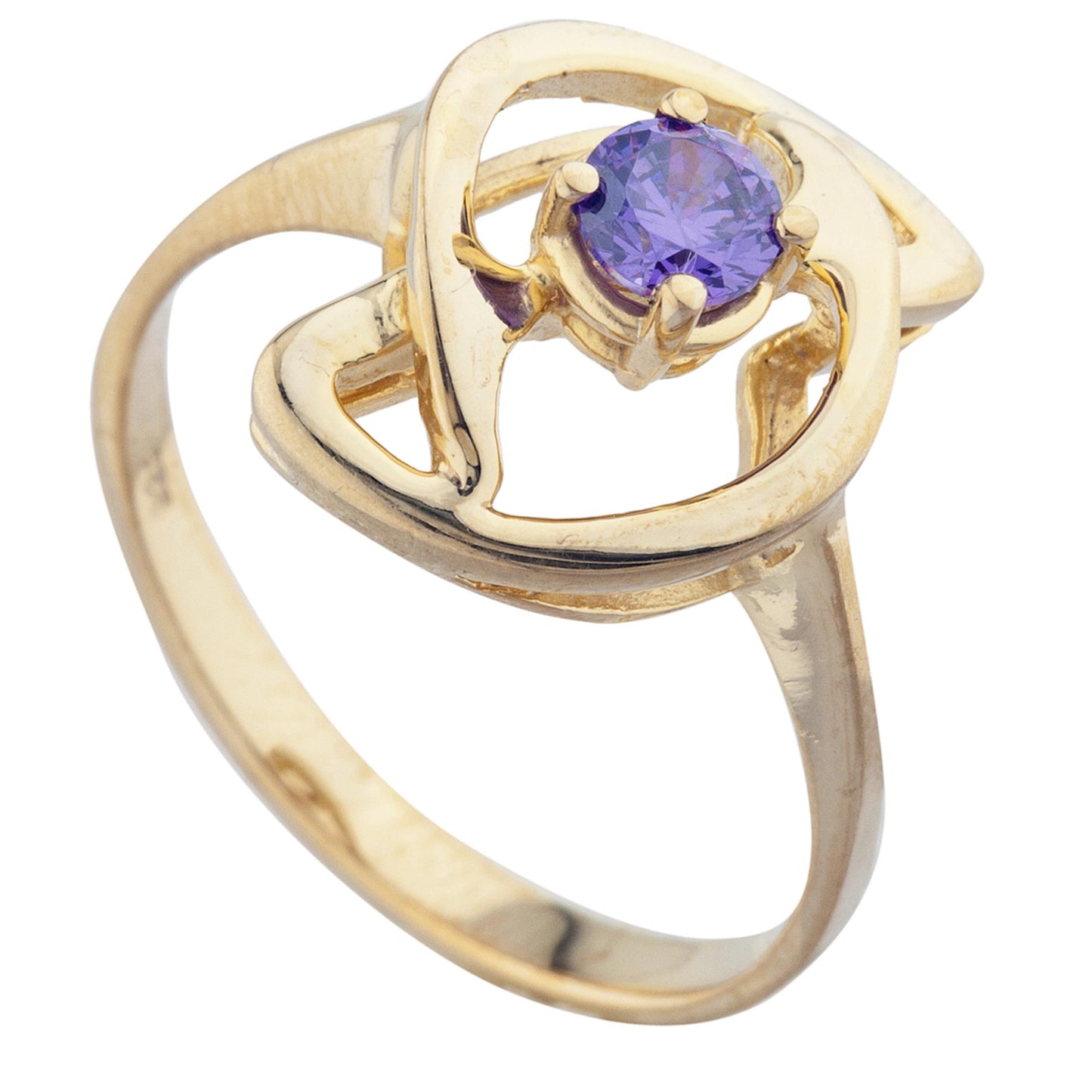 14Kt Gold Amethyst Infinity Design Ring