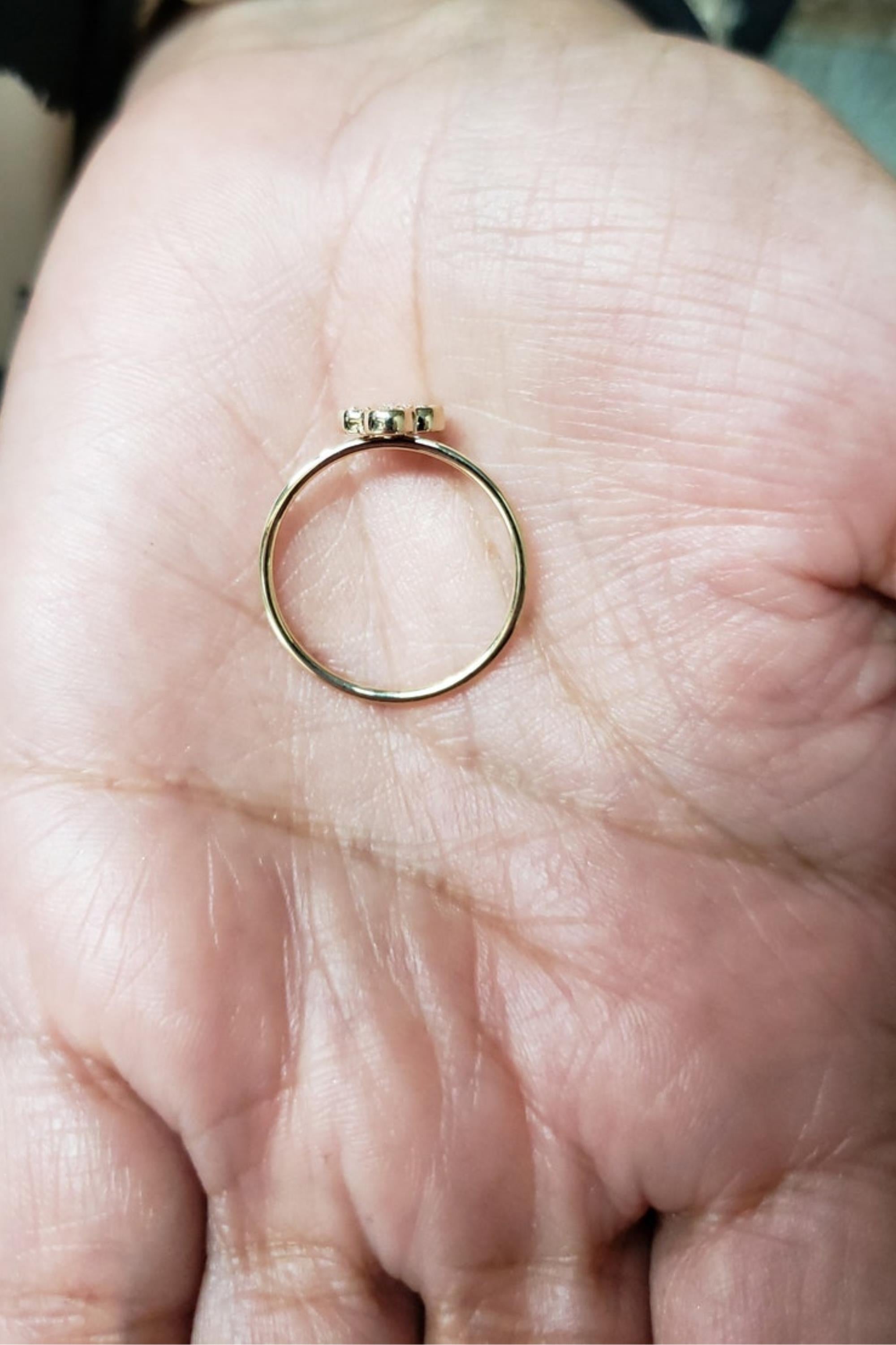 14Kt Gold Genuine Natural Diamond Clover Ring