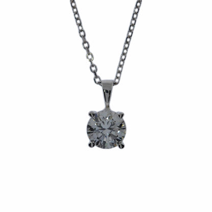 14Kt Gold 0.60 Ct Lab Created Diamond Solitaire Pendant Necklace