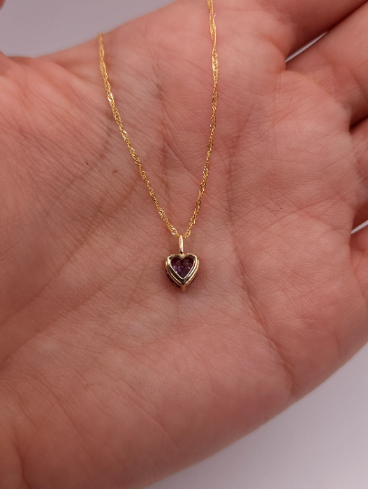 14Kt Gold Black Opal Heart Pendant Necklace