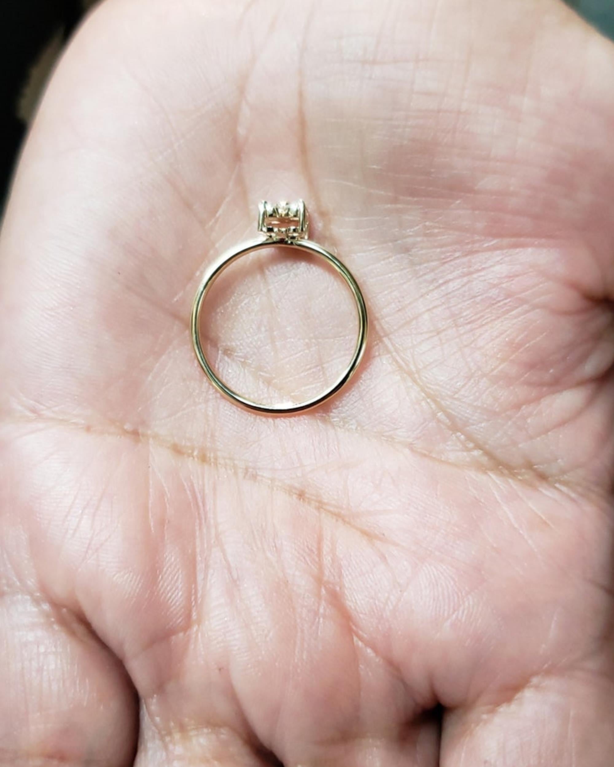 14Kt Gold 4 Stone Genuine Natural 0.24 Ct Diamond Ring