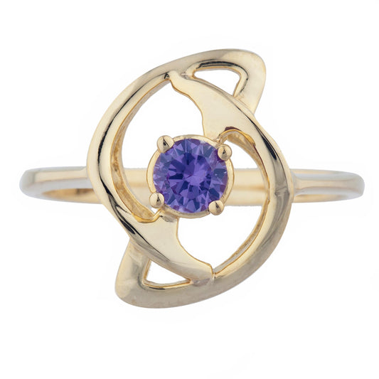 14Kt Gold Alexandrite Infinity Design Ring