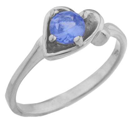 14Kt Gold Tanzanite Round Heart Ring