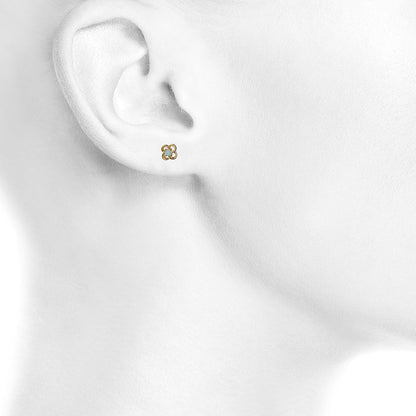 14Kt Gold Opal Love Knot Stud Earrings