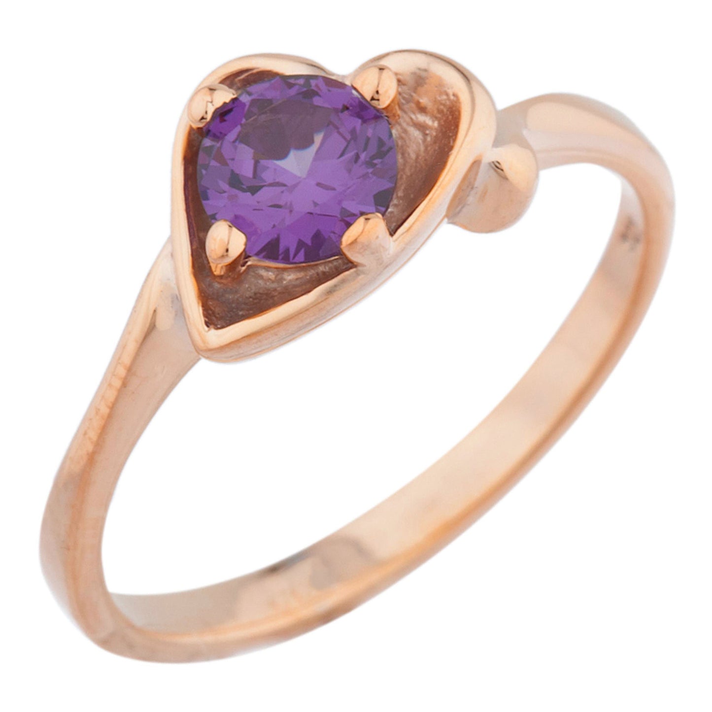 14Kt Gold Alexandrite Round Heart Ring