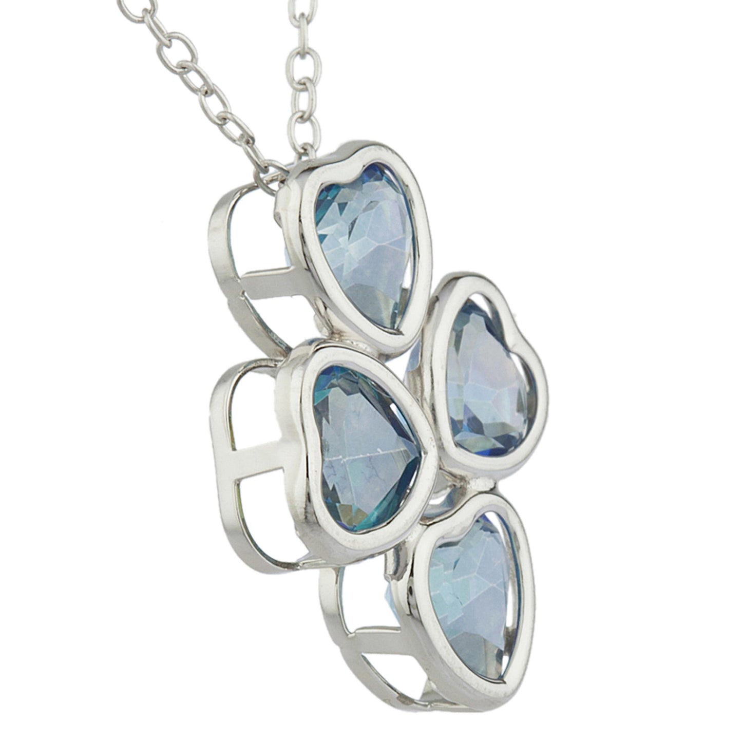 Natural Blue Mystic Topaz Heart Bezel Pendant .925 Sterling Silver