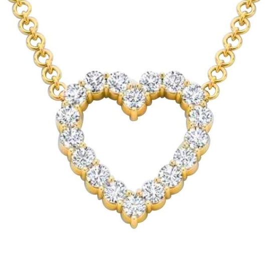 14Kt Yellow Gold 0.50 Ct Diamond Heart Pendant