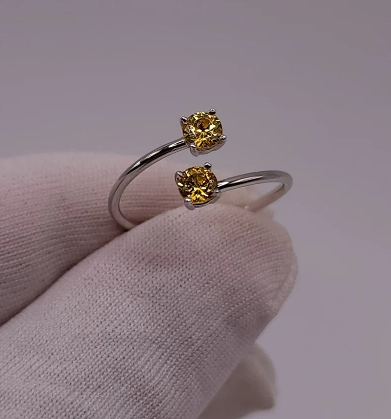 14Kt Gold 2 Stone Citrine Ring