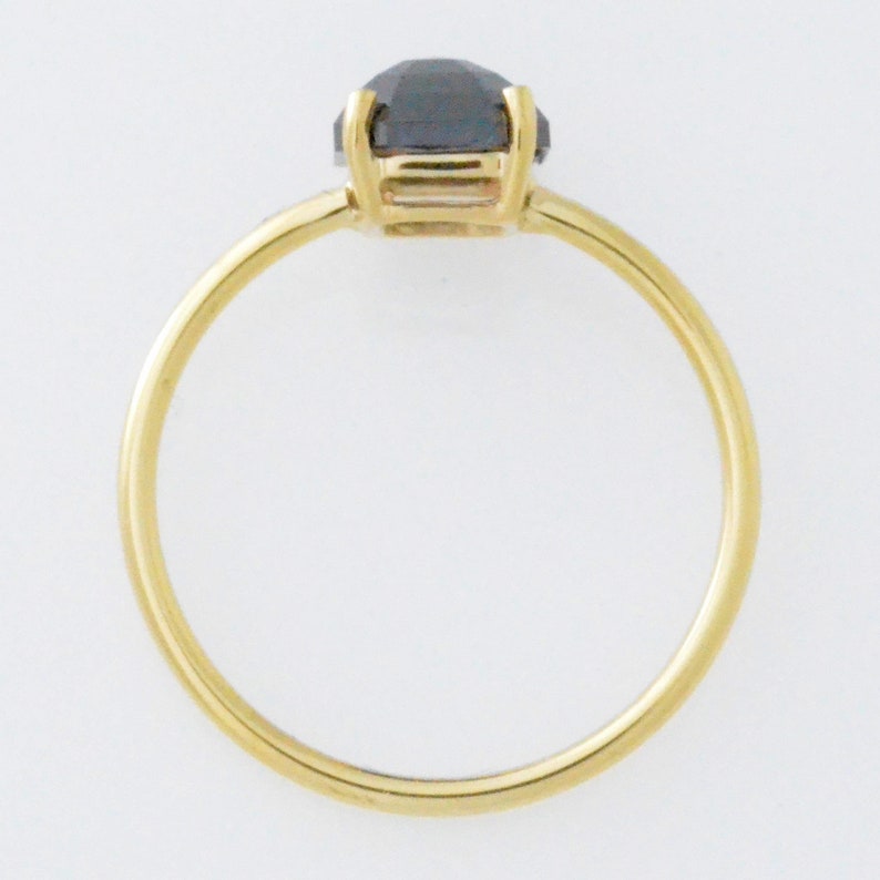 14Kt Gold 1.90 Ct Natural Rose Cut Black Diamond Ring