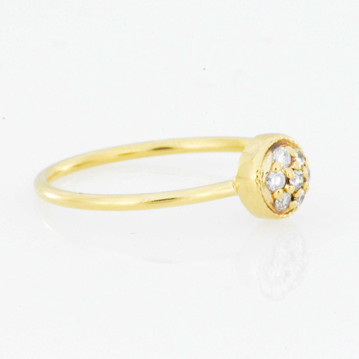 14Kt Gold Genuine Natural 0.14 Ct Diamond Cluster Ring