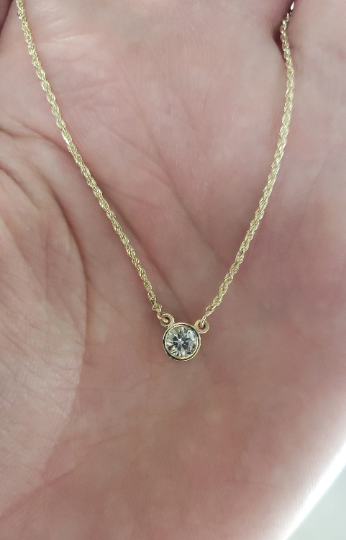 14Kt Gold 0.40 Ct Lab Created Diamond Pendant Necklace