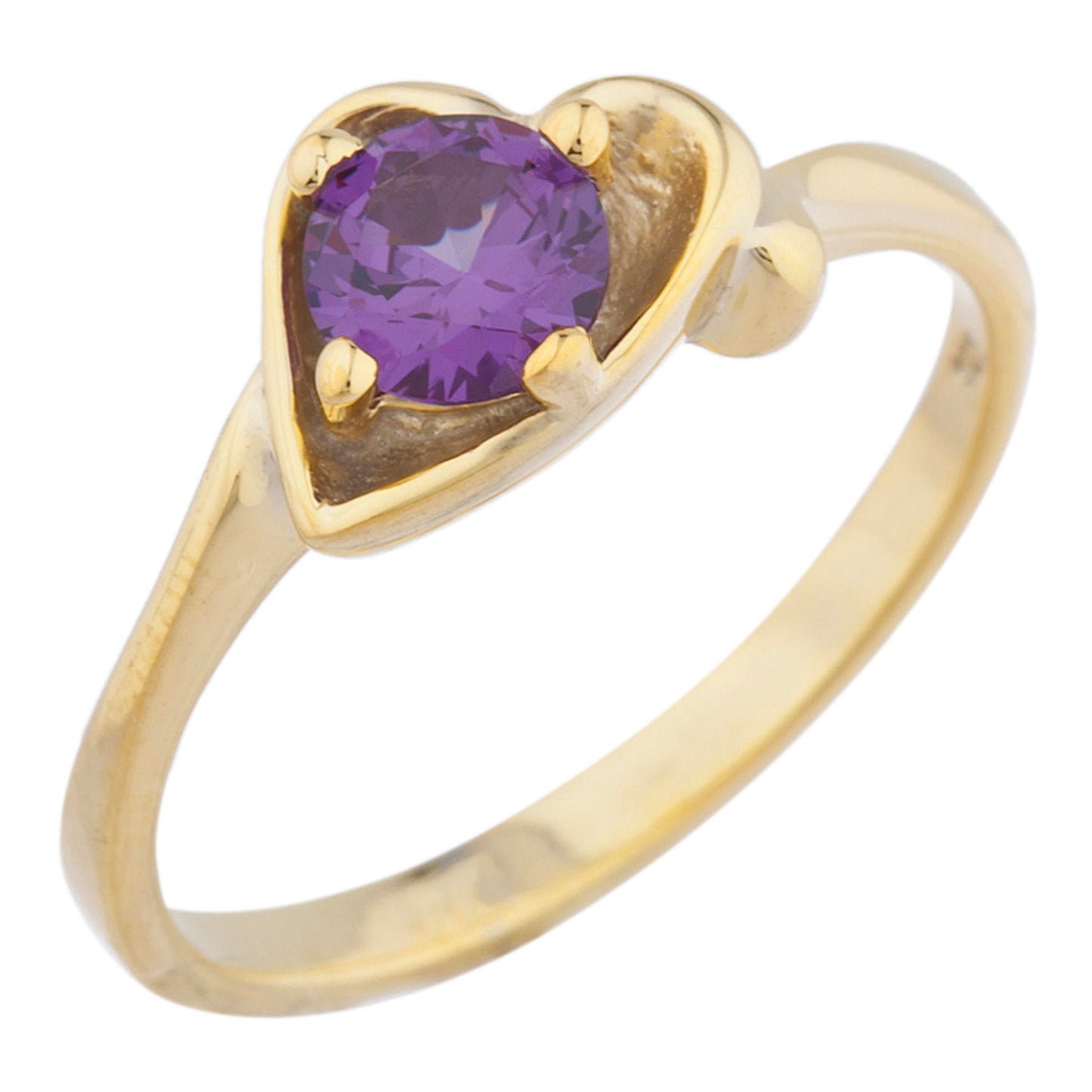 14Kt Gold Alexandrite Round Heart Ring