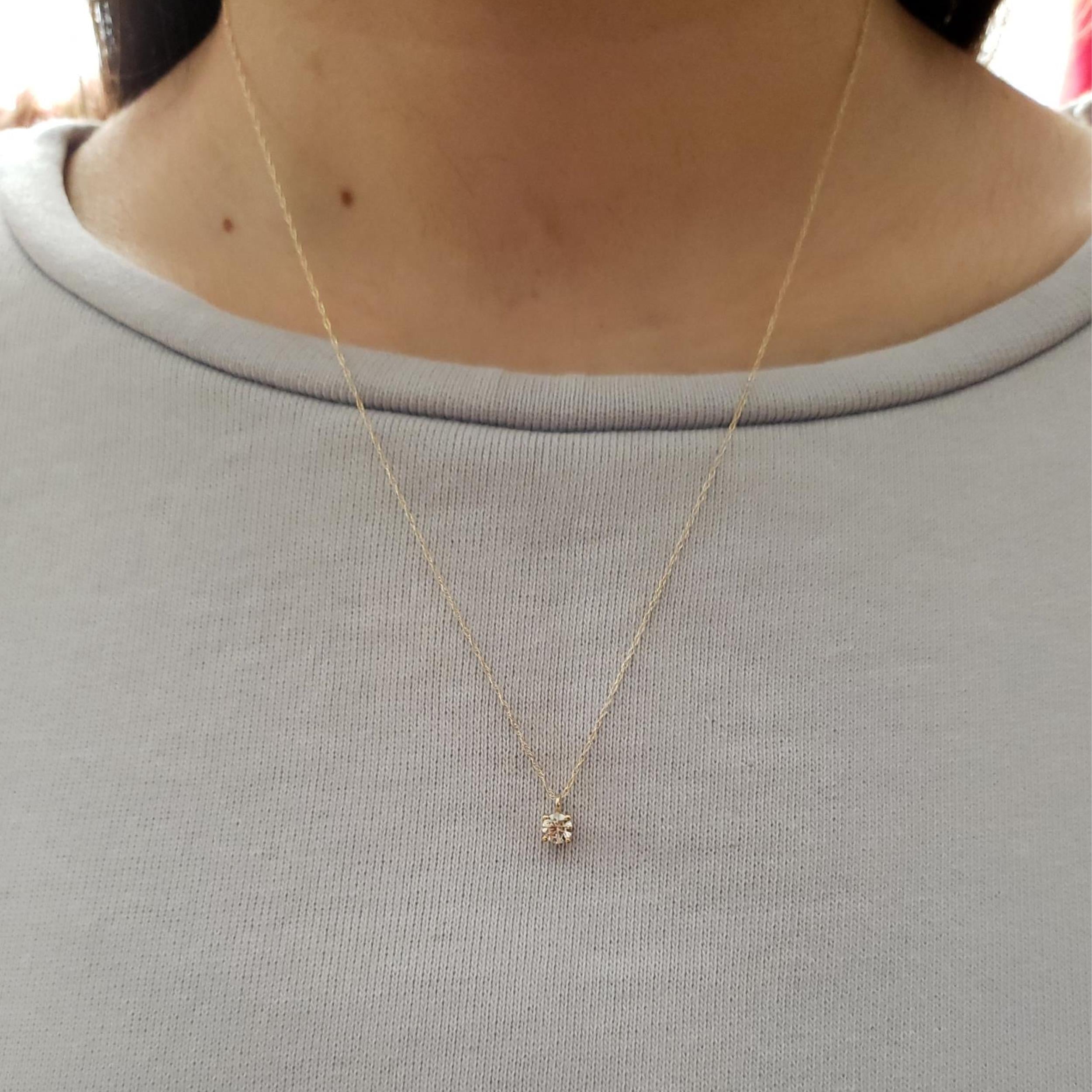 14Kt Gold 0.25 Ct Genuine Natural Diamond Pendant Necklace