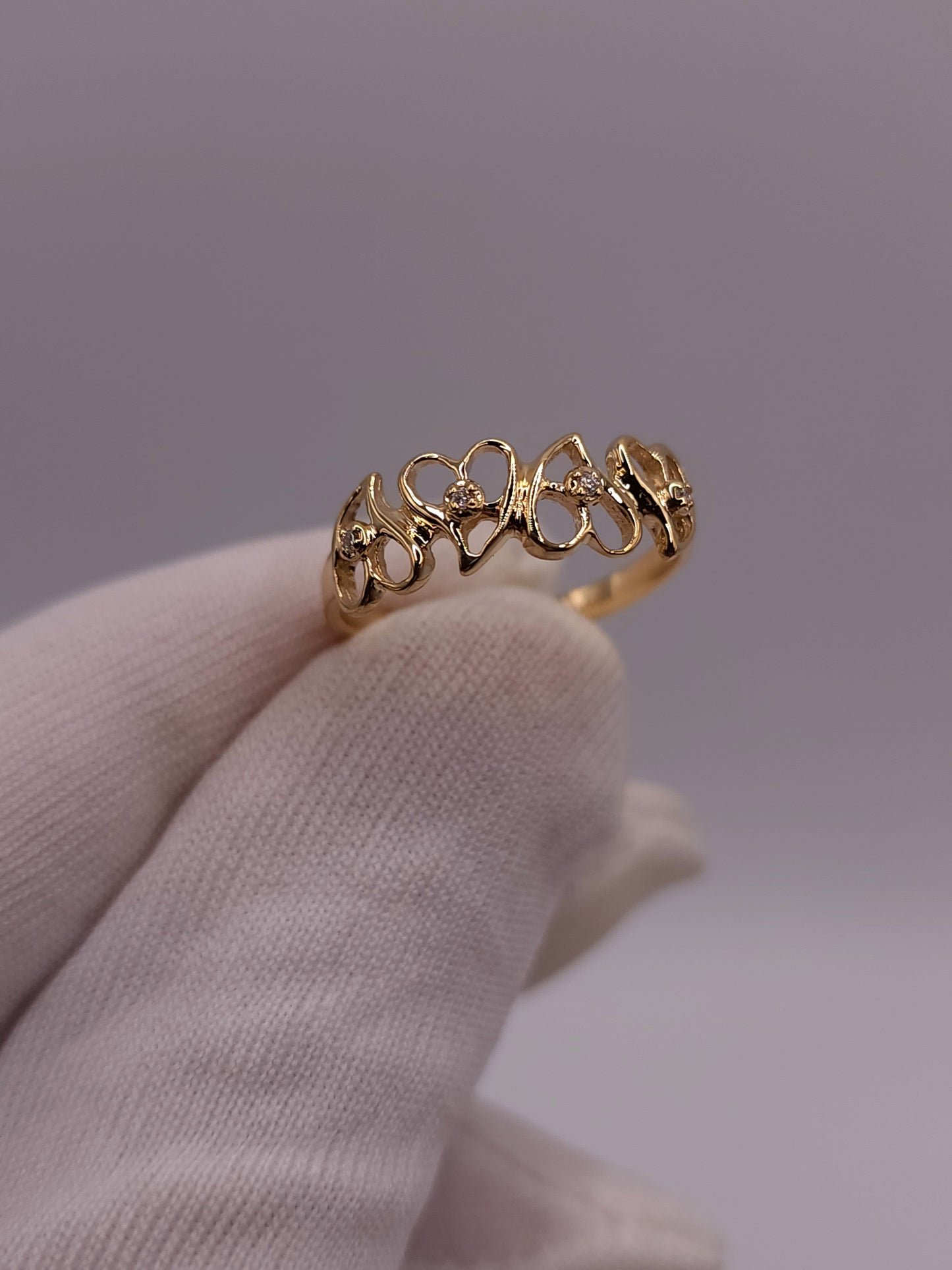 14Kt Gold Genuine Natural Diamond Heart Ring