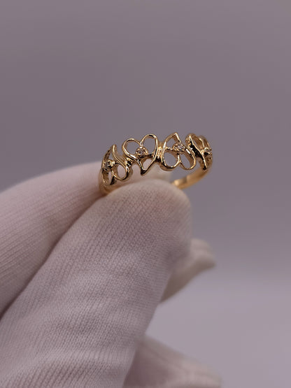 14Kt Gold Genuine Natural Diamond Heart Ring