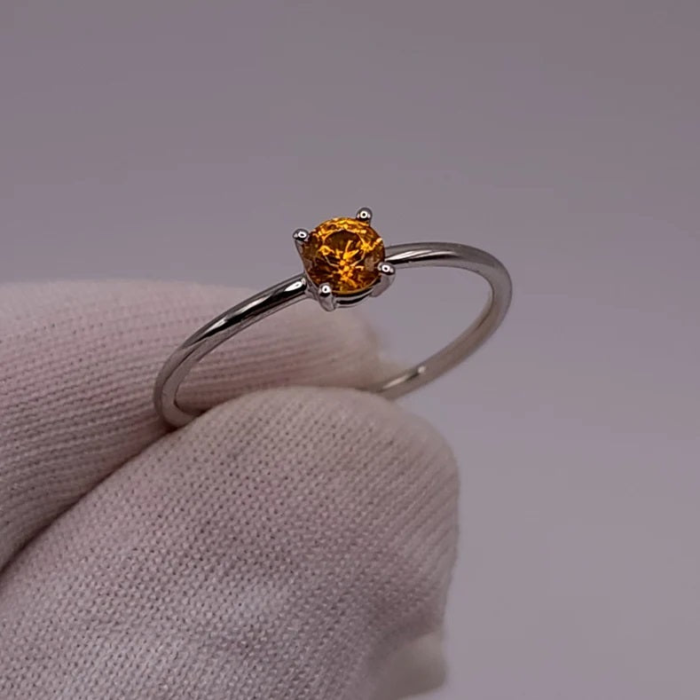 14Kt Gold Citrine Round Ring