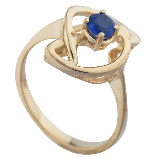 14Kt Gold Blue Sapphire Infinity Design Ring