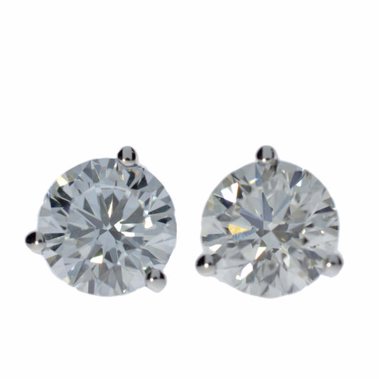 14Kt Gold 2 Ct Lab Grown Diamond 3 Prong Stud Earrings