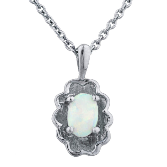 Opal Oval Design Pendant .925 Sterling Silver