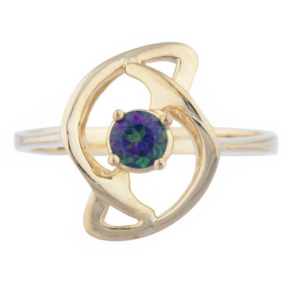 14Kt Gold Natural Mystic Topaz Infinity Design Ring