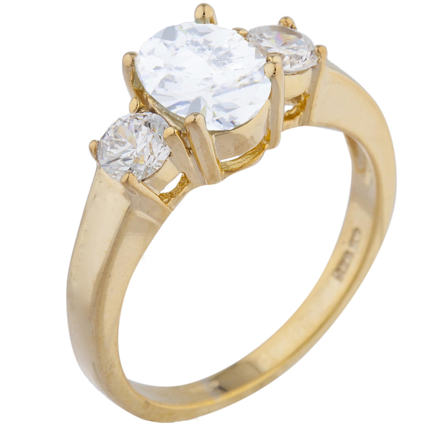 14Kt Gold 2 Ct White Sapphire & Zirconia Oval Ring