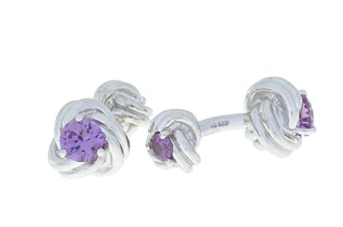 2.5 Ct Alexandrite Knot Cufflinks .925 Sterling Silver Rhodium Finish [Jewelry]