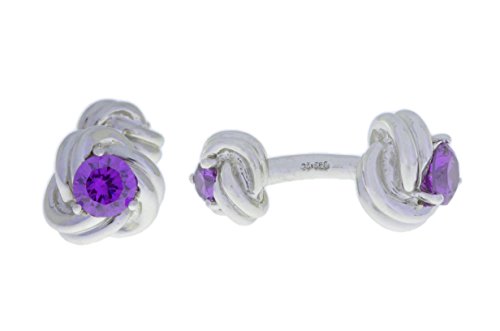 2.5 Ct Amethyst Knot Cufflinks .925 Sterling Silver Rhodium Finish [Jewelry]