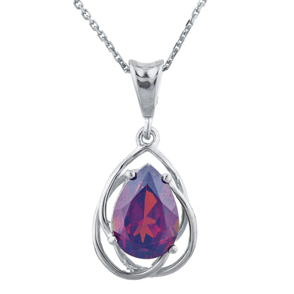 2 Ct Garnet Pear Teardrop Design Pendant .925 Sterling Silver