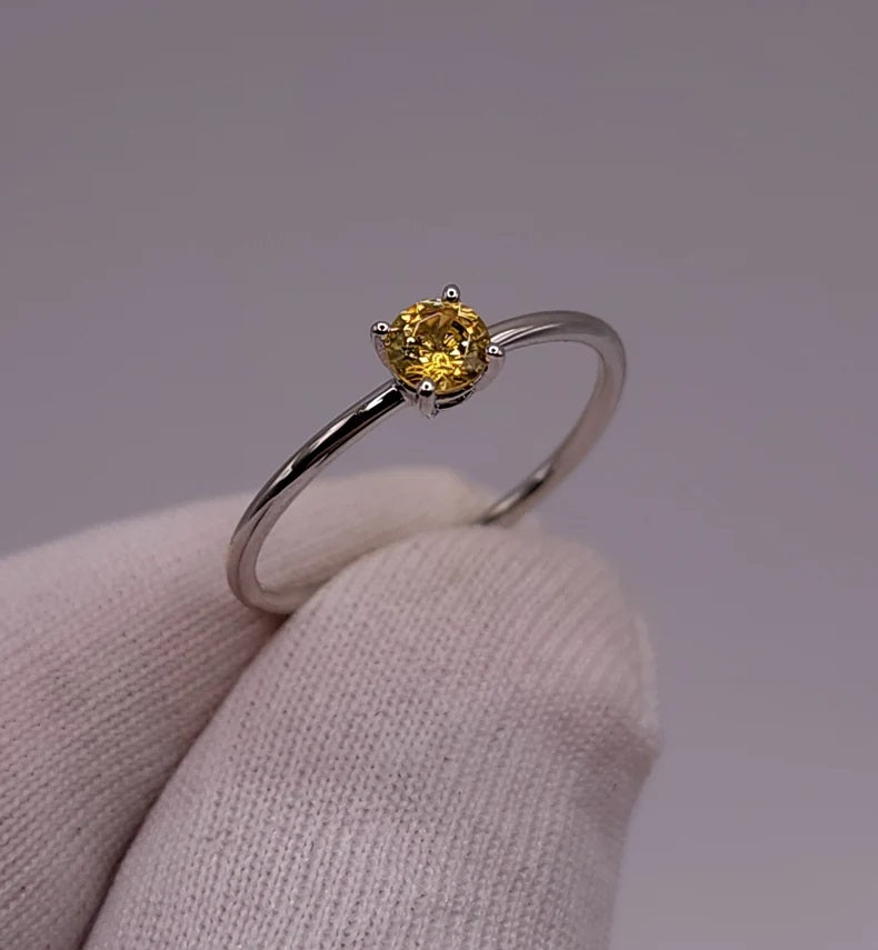 14Kt Citrine Round Ring