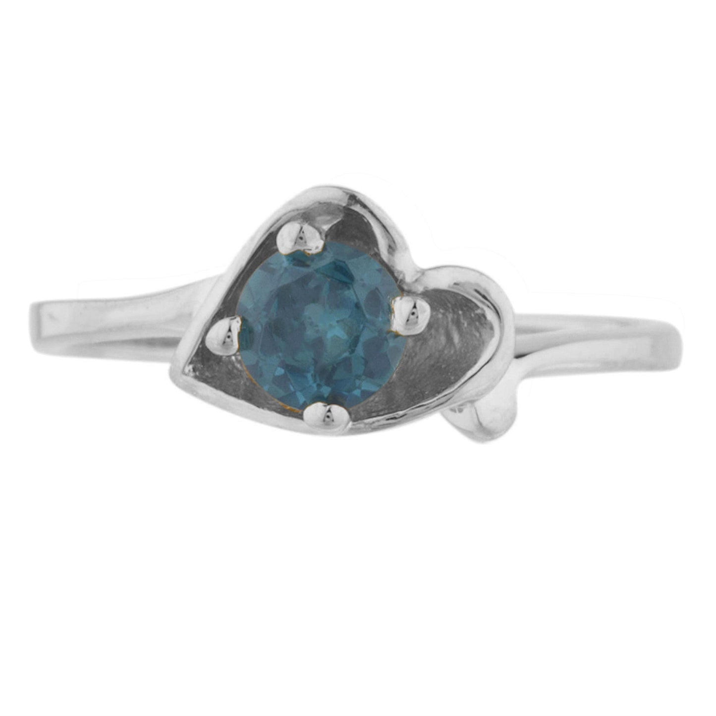 14Kt Gold London Blue Topaz Round Heart Ring