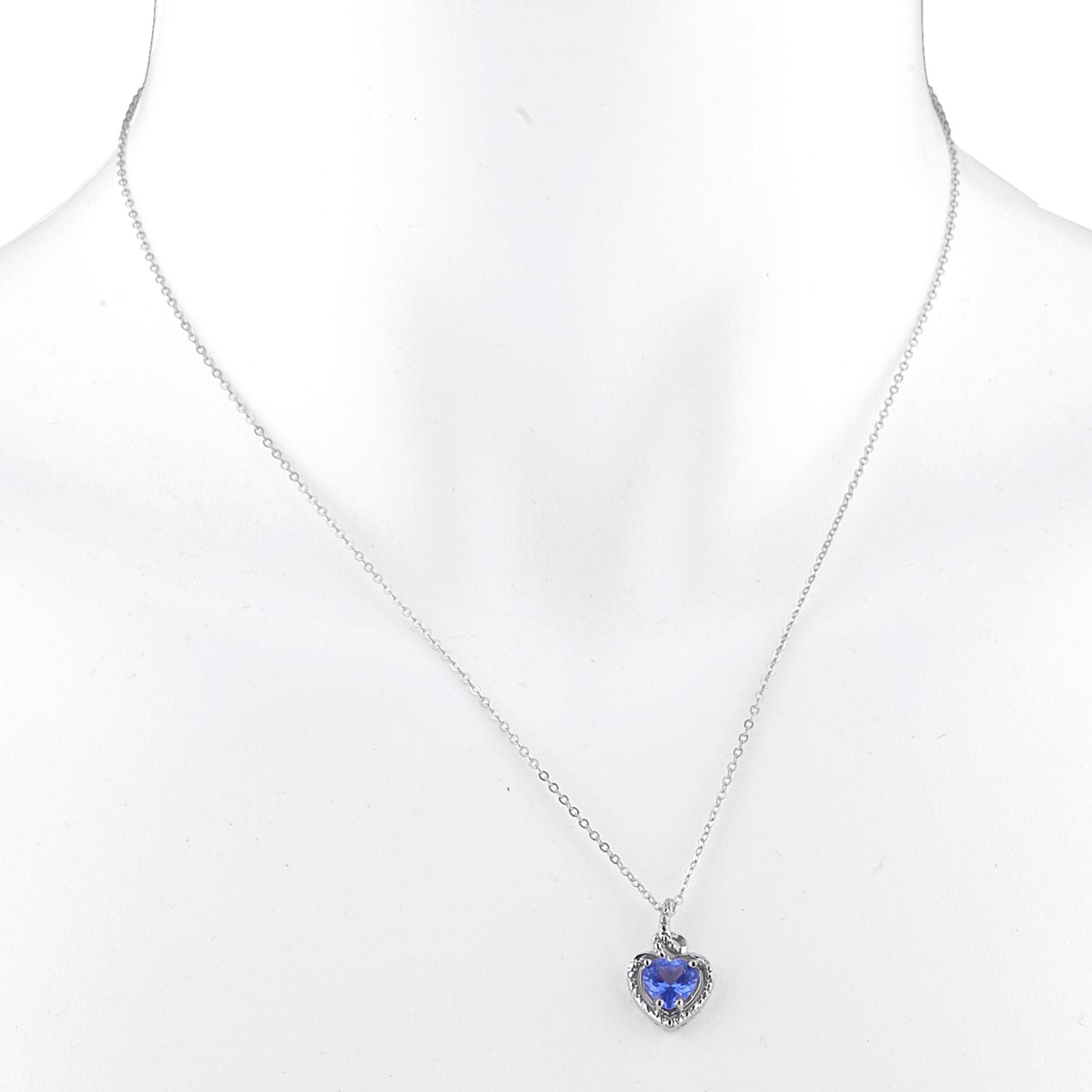 14Kt Gold Tanzanite Heart Design Pendant Necklace